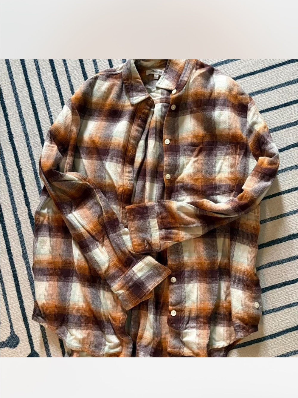 Madewell Plaid Button-Down Shirt in Brown, Cream & Orange Tones